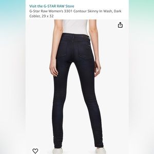 G-Star Raw Women's 3301 Contour Skinny In Wash, Dark Cobler, 29 x 32